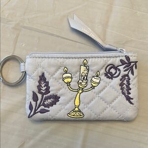 Disney Vera Bradley Beauty and the Beast pattern zip ID case